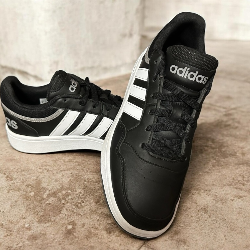 Adidas Hoops 3.0 Men's Classic Black and White Sneakers